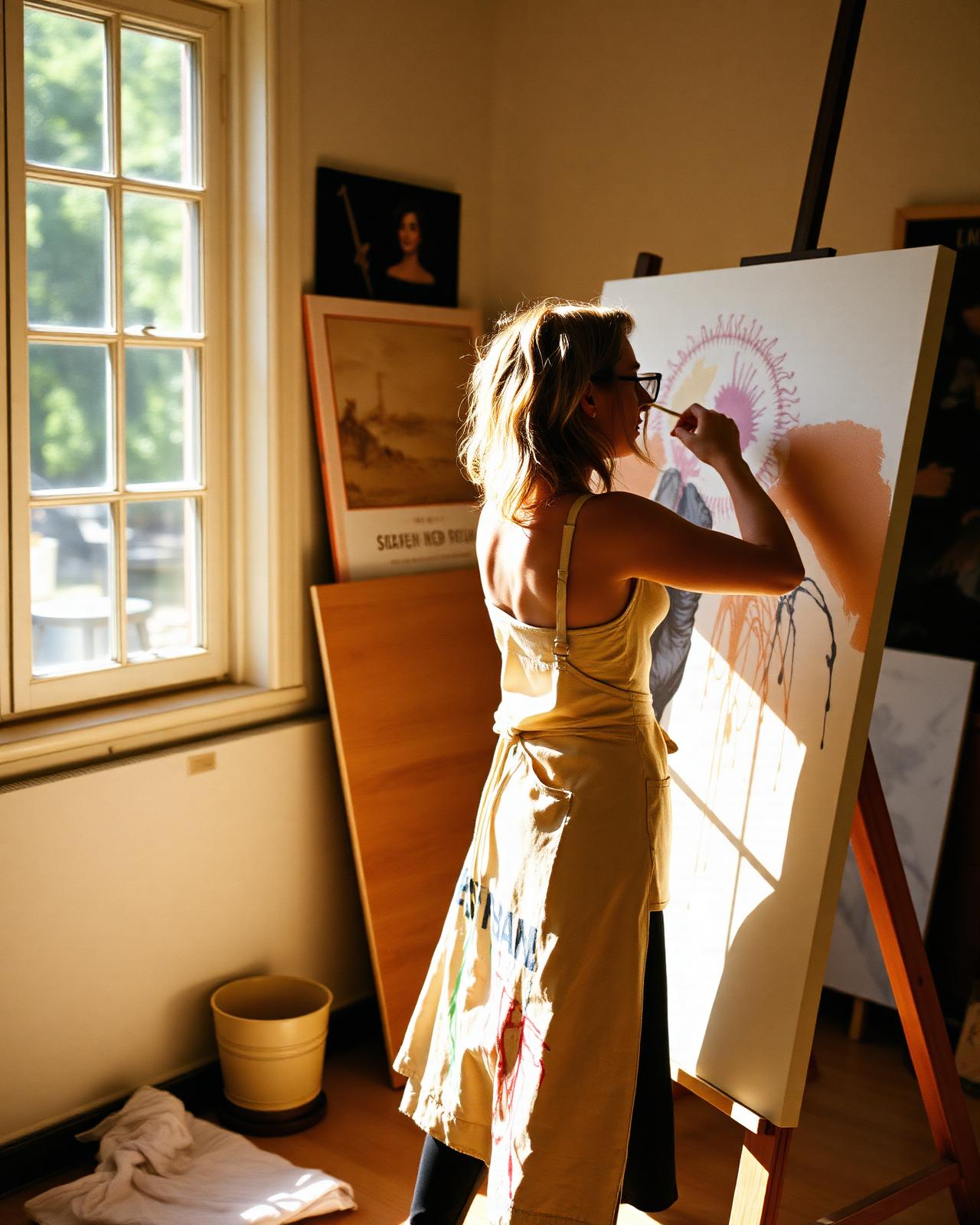 An artist in her studio